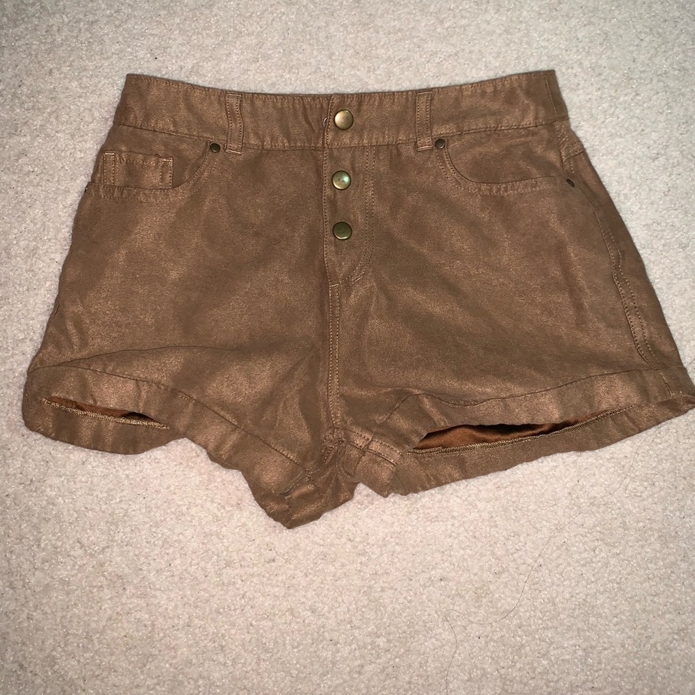 High Rise Suede Shorts